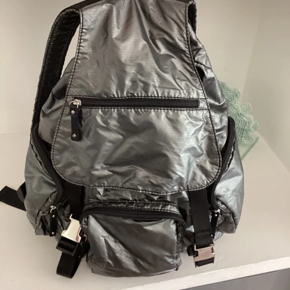 Bebe Sport Gray Nylon Retha Backpack